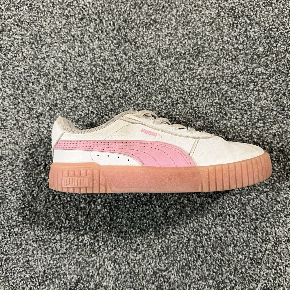 Puma Carina 2.0 White Pink Casual Sneakers Kids Toddler Size 10C 399173-01
